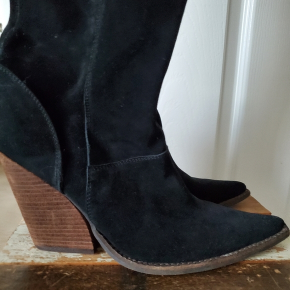 Jeffrey Campbell Free People Black Suede Knee-High Boots Womens 9.5 - Picture 6 of 15